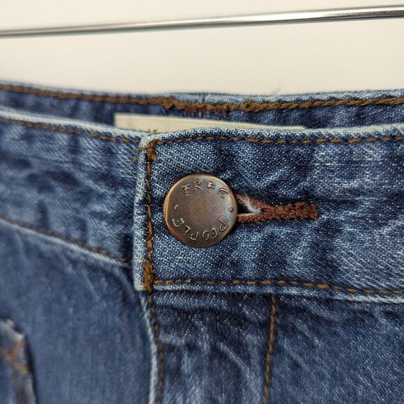 We The Free Jeans Womens 26 Wide Leg Cropped 100% Cotton Frayed Hem Retro - Picture 4 of 4